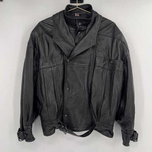 Michael Hoban North Beach Black Leather Jacket Size 38 Made in USA - Picture 2 of 14